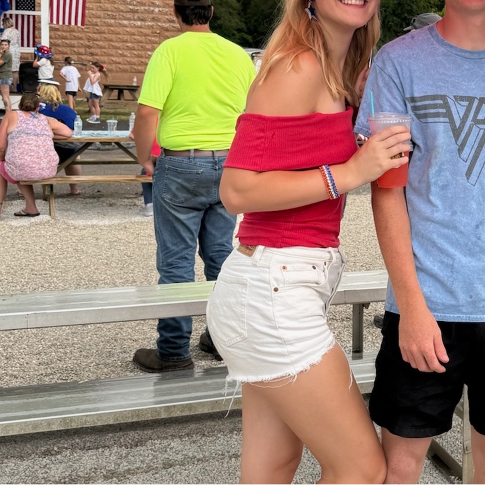 Red Off-Shoulder Women's Top